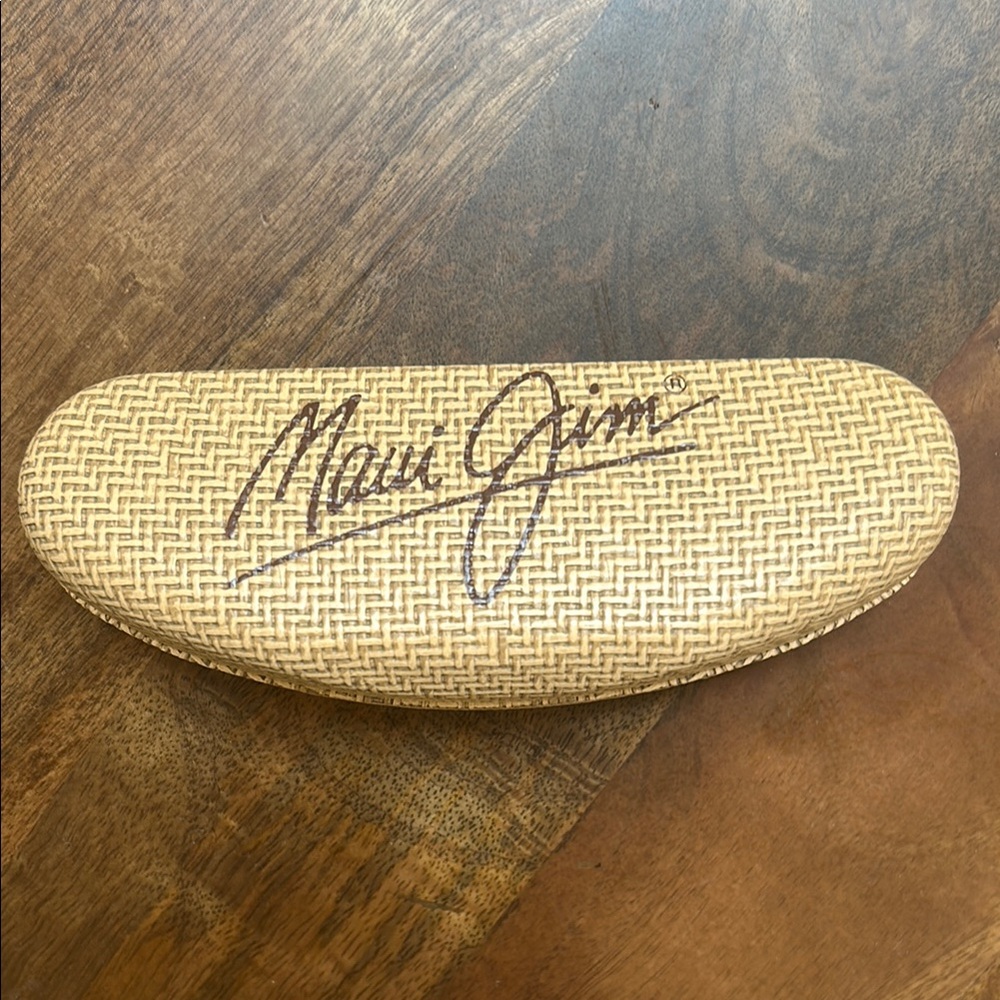 Maui Jim Beige Woven Sunglasses Case